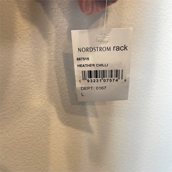 PST by Project Social T V-Neck Knit Sweater Ribbed Heather Chili Large New NWT - Picture 6 of 8